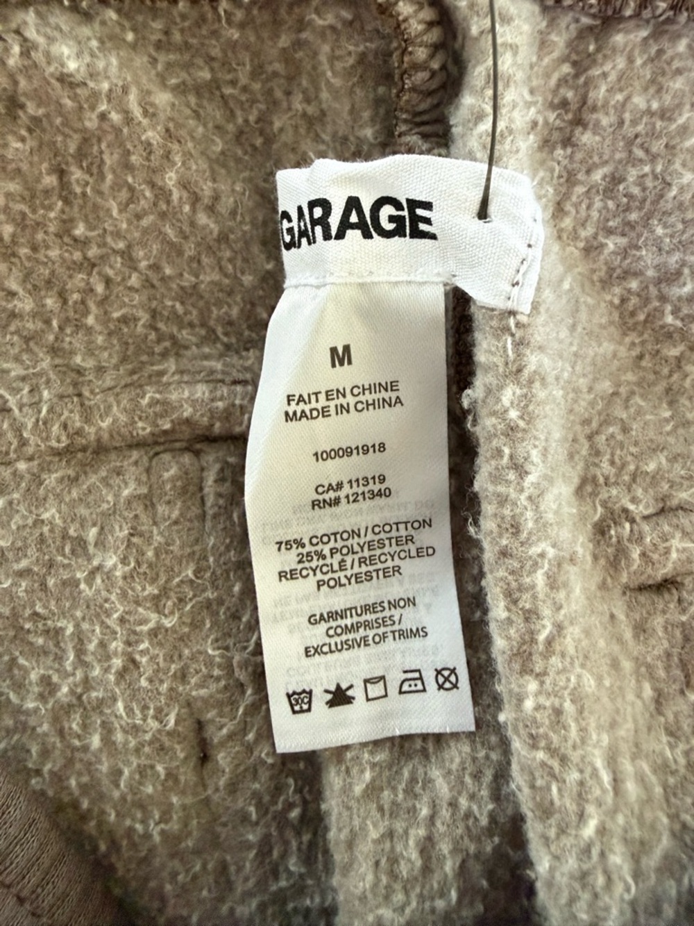 Garage UltraFleece Cargo Straight Sweatpants Wild Mushroom NWT Size M - Picture 7 of 8